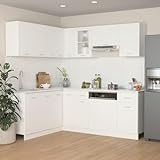 ShGaxin 11-TLG. Küchenzeile, Küche, Einbauküche, Küche Komplett, Küchenmöbel, Küchenunterschrank, Küchenschränke, Arbeitsplatte, Küchenblock, Miniküche, Weiß Spanplatte