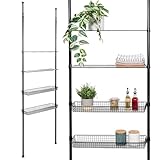 bremermann Teleskop-Regal mit 2 Körben 2 Ablagen, Badregal, Waschmaschinenregal, Allzweckregal für viele Wohnbereiche geeignet, Teleskop-Stange höhenverstellbar bis max. ca. 290 cm (Schwarz)