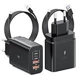 40W USB C Ladegerät für Samsung,Super Fast Charger mit 2M Ladekabel,Typ C Handy Netzteil Adapter für Samsung Galaxy S24/S23/S22/S21 Ultra/S21+/S20/Note20/S10/S9,f