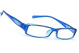 MFAZ Morefaz Ltd Slim Damen Herren Brille Clear Lens Saubere Linsen 0.00 (Blue Design)