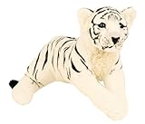 Tiger weiß liegend Plüschtier ca. 60 cm Kuscheltier Softtier Raubkatze Stofftier