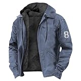Generisch Snowboardjacke Winter Winterjacke Herren Ohne Kapuze Übergangsjacke Hoodie Fleece Dicke Männer Leichte Sports Warm Taktische College Fleecejacke Herren Arbeit 5XL