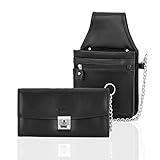 SWISSONA Set Kellnertasche inkl.Geldbeutel mit Kette gesichert, in schwarz