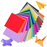 Tritart Origami Papier I 220 Blatt doppelseitiges Origami Faltpapier in 50 kräftigen Farben I Bastelpapier Set 80 g/m² I Je 110 Blätter 15x15cm / 10x10cm I inklusive 100 Wackelaugen