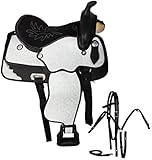 Manaal Enterprises Synthetischer Western-Barrel Racing Trail Pferdesattel 35,6 cm Sitz