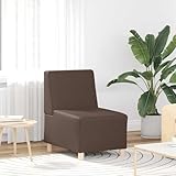 Swpsd Modulares Sofa ohne Armlehnen Braun 55 cm Kunstleder, Modernes Loungesofa Sofagarnitur Gästesofa für Wohnzimmer Schlafzimmer Spielzimmer4108489