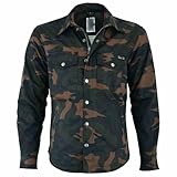 WMW WALI MOTO WEAR Aramid Motorradhemd Herren – Biker Hemd mit Protektoren,Kariertes Aramid Motorradhemd mit Protektoren (DE/NL/SE/PL, Alphanumerisch, 4XL, Regular, Regular, BROWN)