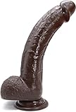 9,25 inch XXL Realistischer Dildo mit Starker Saugnapf, Ohi BoBi Sun Schwarz Riesendildo für Frauen und Männer, Sexspielzeug für die Frau Lang Groß Penis Extremsex