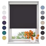Radeco® Verdunkelungsrollo 200 x 190 cm schwarz, Größen von 40 bis 240 Breite, ohne Bohren möglich, Rollo wandmontage, Rollo 200 cm breit, Fenster rollos für innen, rollos für Fenster