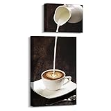 burkfeeg 2 Stück Kaffee Bar Wanddeko, Poster Küchen Bilder Mit Rahmen, Kaffee Bar Wanddeko für Küche, Deko Küche Modern Schwarz Weiß Leinwand Bild, Esszimmer Dekor Wandbilder
