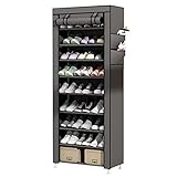 UDEAR 10-Tier Schuhschrank Schuhregal Storage Shoe Shelf for 27 Pairs of Shoes Grau