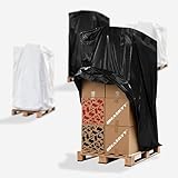 HASKYY Abdeckhaube Palettenhaube Schutzhaube 180 x 90 x 130 cm Euro-Paletten-Möbel-Abdeckung Paletten-Abdeck-Plane Gartenmöbel-Abdeckung PE 50μm UV-Beständig SCHWARZ