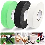 NINGYER 3 Rollen Eishockey Tape, Rutschfestes Hockey Tape 2,5cm x 25m, Griffband Hockeyschläger, Geeignet für Hockeygriffe, Tennisschläger, Badmintonschläger (Schwarz/Weiß/Grün)