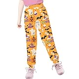 Renewold 4-15T Mädchen Casual Jogger Sport Sweatpants Jungen Hosen Activewear Kleidung, Halloween Ghost Cute, 12-13 Jahre