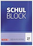Brunnen 10 x Schulblock A4 liniert Lineatur 27 mit Rand 4-fach gelocht 50 Blatt
