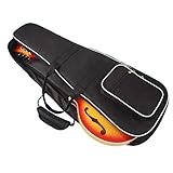 Oumefar Mandolinenkoffer Gigbag, Musikinstrumentenzubehör Mandolinentasche Oxford-Stoff-Gigbag, Doppelreißverschlüsse, Verdicktes Oxford-Tuch mit Großer Seitentasche,
