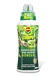 Compo Grünpflanzen- und Palmendünger für alle Zimmer-, Balkon- und Terrassenpflanzen, Spezial-Flüssigdünger mit extra Kalium und Eisen, 500 ml, Grünpflanzendünger
