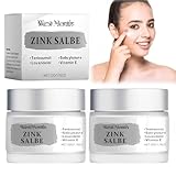 2 Stück Zinksalbe, Zinksalbe Gegen Pickel, Zinksalbe Gesicht, Zur Behandlung von Pickeln und Akne, Geeignet für Gesicht, Po, Rücken und Oberschenkel, Feuchtigkeitspflege
