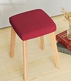 YOUGANG Luxuriöse Waschtisch-Hockerbezüge, quadratisch, Esszimmerstuhl-Sitzbezüge für Hochzeit, Party, Bar, Hotel, Stretch-Hockerbezug mit rutschfestem Design, 30–38 cm (Rot, 1)