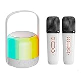 vdha RGB-LED-Licht, Bluetooth 5.3, PA-Lautsprecher, Kabellose Doppelmikrofone, KTV-System, 3D-HiFi-Stereo-Surround, Einfache Installation, Einfache Bedienung