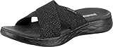 Skechers Damen On-the-go 600 Glistening Sandalen, Black Textile, 40 EU
