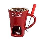 Generico Fondue - für Schokoladenfondue mit Gabel und Butterwärmer | Zubehör für Kinder Erwachsene | Romantischer Abend, Geburtstagsfeier, Abendessen, Dessert