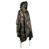 Mil-Tec Regenponcho Unisex • US Poncho aus reißfestem Ripstop Material • Mehrzweck Regenponcho Herren & Damen • Wasserdicht & extra lang • Als Outdoor Regenjacke, Regencape, Nässeschutz, Regenmantel