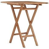 Mokuyary Gartentisch Klappbar 60×60×75 cm Massivholz Teak Esstisch Holz Esszimmertisch, Funktionstisch, Esstisch Outdoor, Stabiler Garten Terrasse o Balkon Tisch