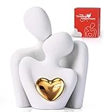 Romantische Paar Statue,Wohnzimmer Deko Moderne Keramik Figuren,Liebe Porzellan Figur,Umarmendes Brautpaar, Skulptur Deko Modern,Kleine Regal Deko Figur Gild