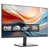 KOORUI 22 Zoll Business Computer Monitor, Desktop Gaming Monitor, FHD 1080p, 75hz, Eye Comfort, sRGB 99% Farbumfangs, (Ultradünne Blende, HDMI, VGA, Neigbar, VESA 75x75), PC Bildschirm