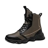 Sicherheitsstiefel Herren Wasserdicht,Hoch Arbeitsschuhe Herren Leder Schutzschuhe Anti-Punktur Stahlkappenschuhe Safty Stiefel Stiefeletten Rutschfeste Sicherheitsschuhe Anti-Smashing Arbeitsstiefel