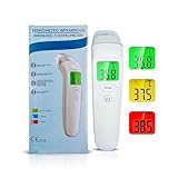 Behler Instruments Digitales Infrarot-Thermometer mit LCD-Anzeige in 3 Farben, Fieberalarm, Baby-Thermometer, für Kinder und Erwachsene, berührungslos, digitales Heimthermometer, automatische