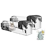 Mausefalle Lebend, Rattenfalle Lebendfalle für Maus 2er Set, 32CM Extra Lang Tierfalle Wiederverwendbare Mäuse Falle Lebend Käfig für Innen & Aussen, 100% Effektiv & Verletzungsfrei