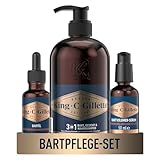 King C. Bartpflege SET, King C. Gillette Bartöl 30 ml + King C. Gillette Bartvolumen-Serum, 50 ml + King C. Gillette 3-in-1 Bart-, Gesichts- und Haarwaschgel für Männer 350ml