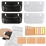 ZTMAKYLH 4 Stück Taschenlocher mit 4 Stück Haftnotizen, Taschenlocher für Etikettenbindung, Taschenlocher Schule, Mini-Locher für Schule, Büro und Haushalt