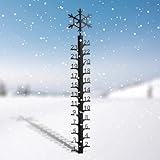 61 cm Metall-Schneemessgerät, Schneefall-Lineal für Winter, Outdoor-Schneestock für Garten, Hof und Terrasse Dekor