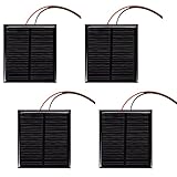 Mini Solarzellen,4 Stück Solarpanel,Mikro Solarmodul Kit,Polykristallines Silizium Solarpanel,Mikro-Solar-Panel-Zellen Sonnenkollektor,Mit Kabel,Für Heimwerken,Wissenschaft Projekte,Spielzeug,60x60mm