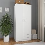 Brokky Kleiderschrank Weiß 80x52x180 cm Schlafzimmer Schrank Kleiderschrank Schlafzimmer KleiderschräNke Holzwerkstoff