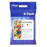 RUDGUZ LC3219XL LC3217 für Brother LC3219XL für Brother MFC-J5330DW Patronen MFC-J5335DW 5730DW 5830DW 5930DW 6530DW 6535DW 6730DW 6930DW 6935DW (Magenta Schwarz Cyan Gelb, 8er-Pack)