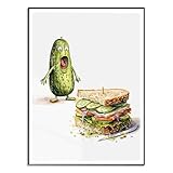 Gxdamxz Bilder Küche, Wandbild Küchenbilder, Bild Poster, Gurke Küchenbild, 30×40cm Ungerahmt