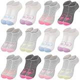 L&K-II L&K 12er Pack Kindersocken Mädchen Knöchelsocken Sneakersocken Sportsocken Füßlinge Herzchen Motiv 2895 35/38