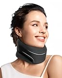 BETOVIN Nackenstütze gegen Nackenschmerzen, Weiche & Verstellbare Halskrause für Schlafen, Neck Support zur Unterstützung der Halswirbelsäule Druckentlastung, für Frauen und Männer(Schwarz, M)