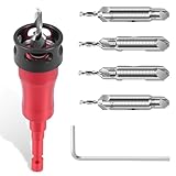 6PCS Senkbohrer Holz Bohrsenker mit Tiefenanschlag, Countersink Drill Bit Sechskantgriff Kegelsenker Bohrer Set für Holz, Faserplatten, Spanplatten, Sperrholz
