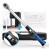 NTG Drehmomentschlüssel 1/2' Zoll 40-210 Nm mit Kalibrierzertifikat mit Alu 17/19/21 mm Schonnüssen, mit Ergogriff inkl. Koffer Felgen, Auto, Werkstatt (Drehmomentschlüssel im Set)