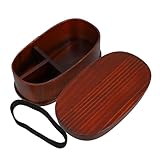 OKUMEYR Kasten Brotdose japanisch Bento-Behälter auslaufsicherer Lunchbehälter Bento-Fall kleine Lunchboxen Lebensmittelhalter Halter für die Aufbewahrung von Lebensmitteln Holz Dark Brown