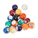 WAONIQ 16PCS Pool Ball Set 32 ​​MM/1,26 Zoll Billard Ball Kleine Pool Queue Bälle Mini Billard Ball Spielzeug Billardtisch Zubehör