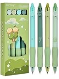 Linkgood 4 Stück Radierbarer Kugelschreiber, Erasable Pen Set einziehbare Tintenroller Radierbar für Studenten Geschenk, Schul Bürobedarf (0,5mm Blau)