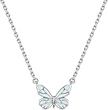XFSRG Damen Kette Schmetterling Anhänger Halskette Silber Modeschmuck für Mädchen und Frauen Elegante und Zeitlose Schmuckstück