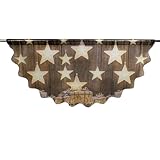 Delindo Lifestyle Scheibengardine Bistrogardine mit Sternen, 43x88 cm, braun, mit Tunnelzug, Moderne Gardine zu Weihnachten