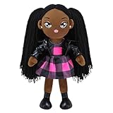 Nhujevkom Schwarze Babypuppen - Sanfte Schwarze Babystoffpuppe - Realistische pädagogische Spielzeuge für Vorschulkinder und Kleinkinder zum Rollenspiel für Zuhause, Reisen, Geburtstag und Feiertage